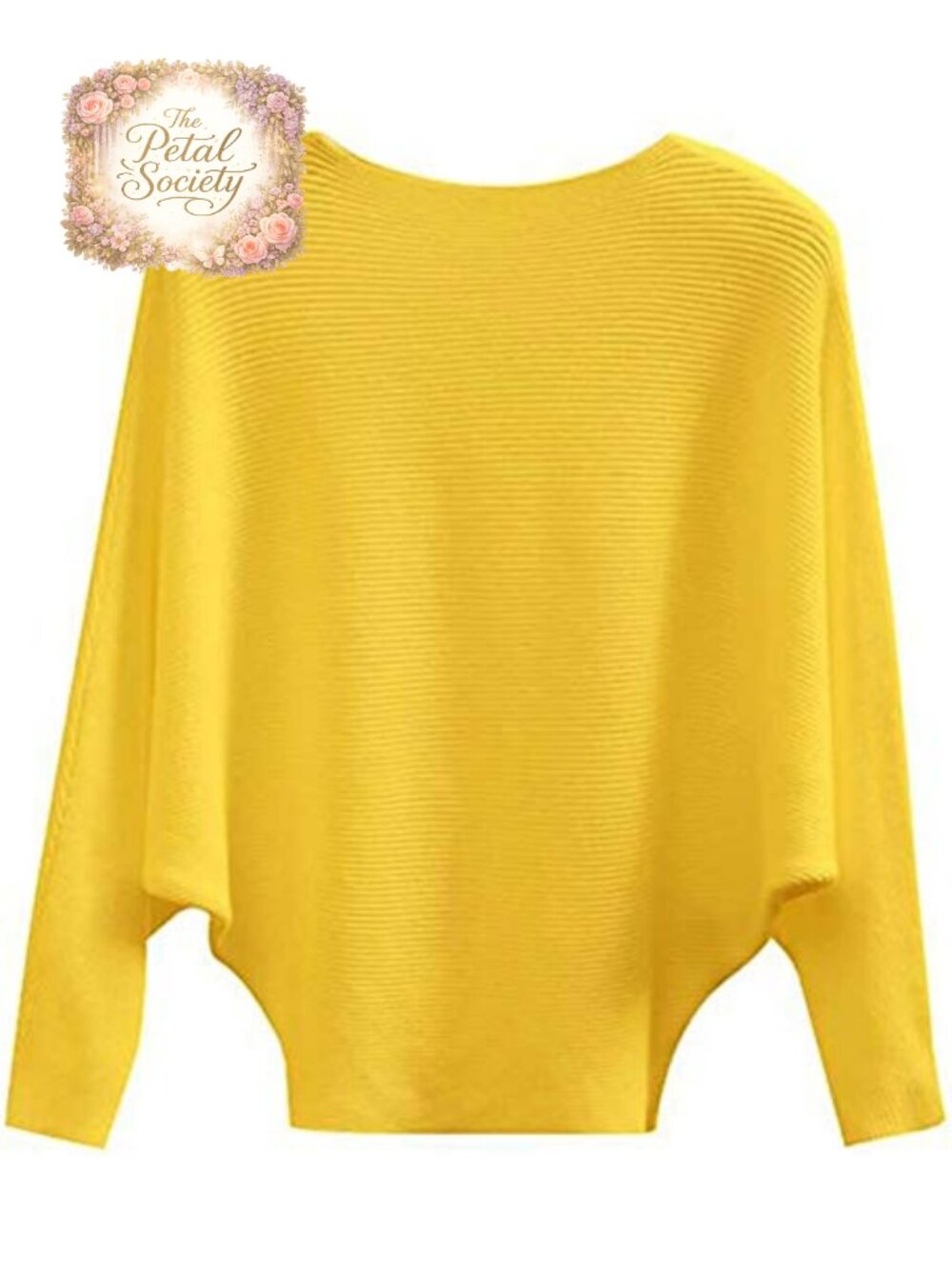 Women's Boat Neck Dolman Batwing Knit Pullover Sweater